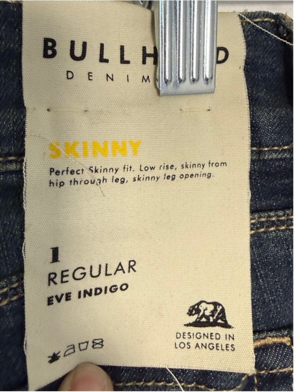Juniors Bullhead Denim Co Blue Skinny Jeans Size 1 - Picture 5 of 9